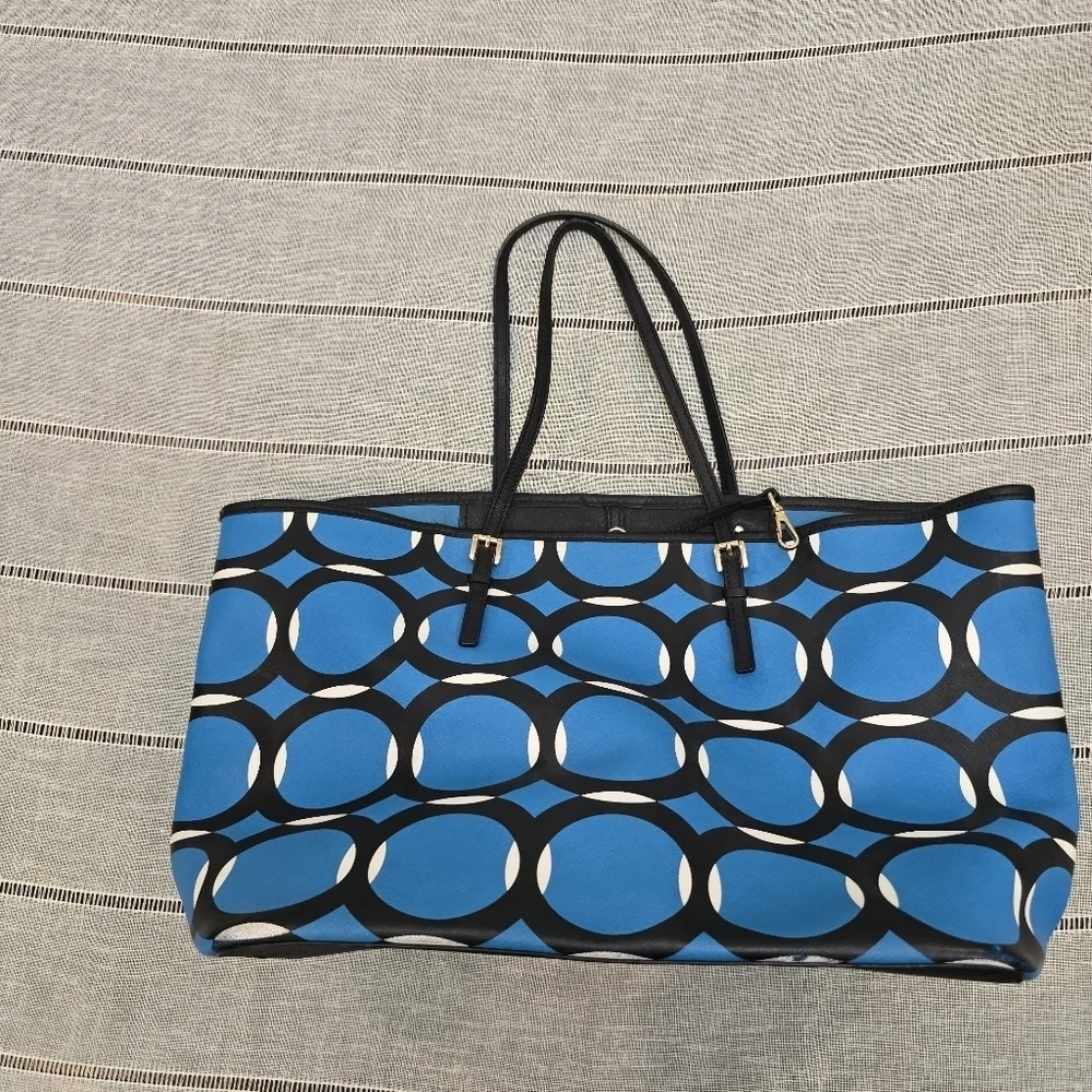 Michael by Michael Kors Jet Set Travel Deco Leather Bag Blue